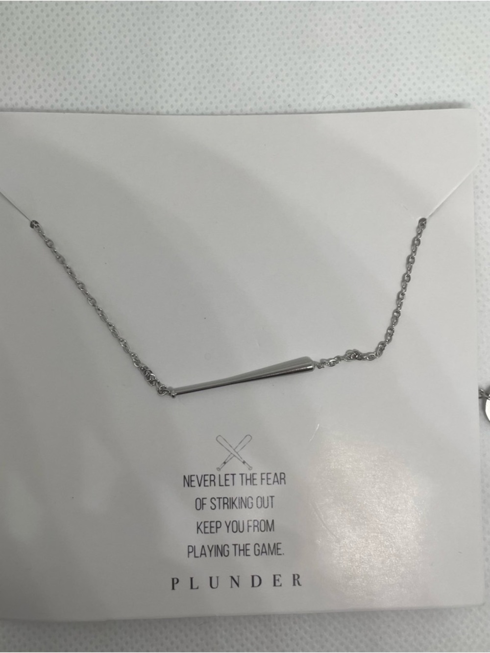New Plunder Silver Bat Necklace - Minimalist Women’s Jewelry Baseball/Softball